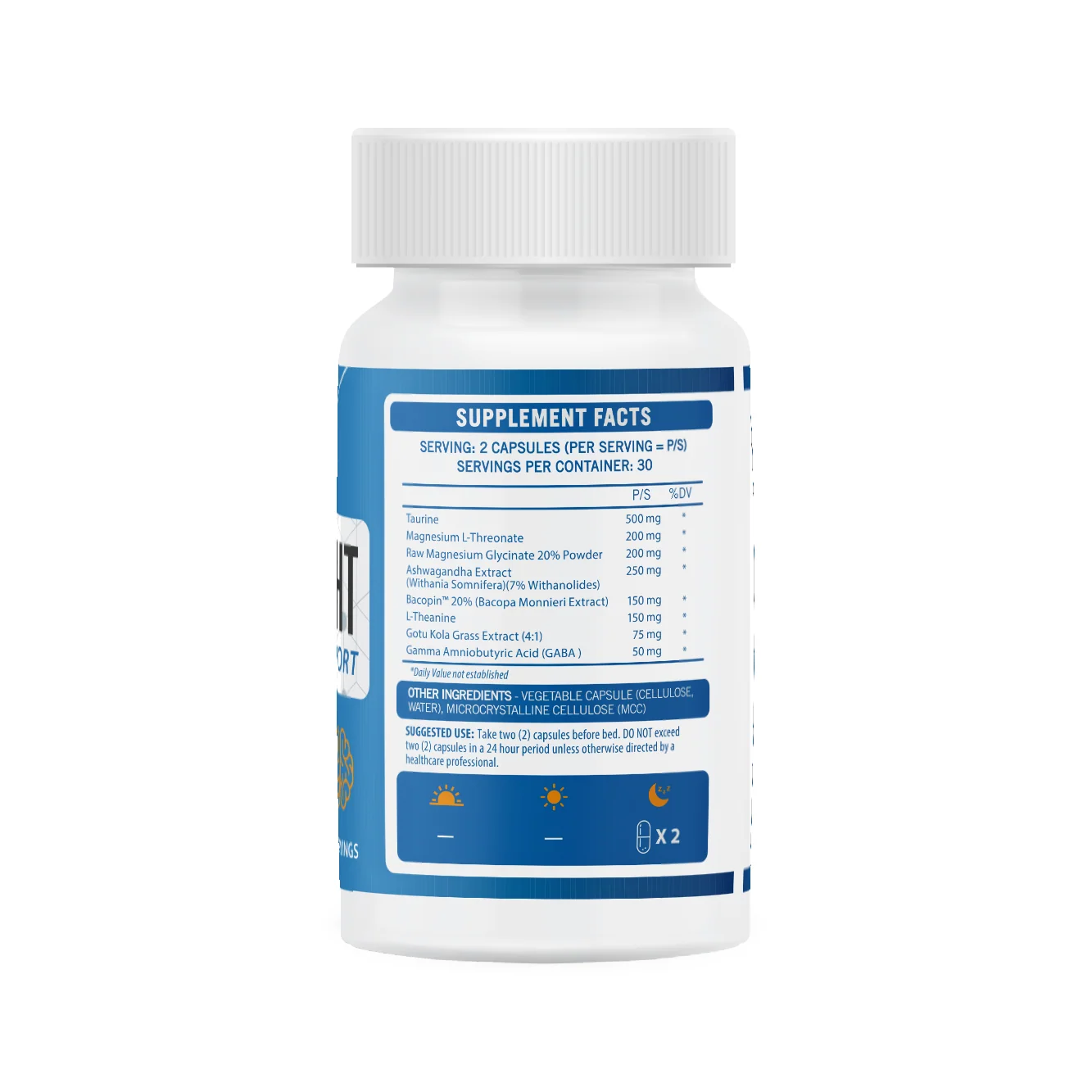 Neuro Night ingredients including magnesium ashwagandha and L-theanine